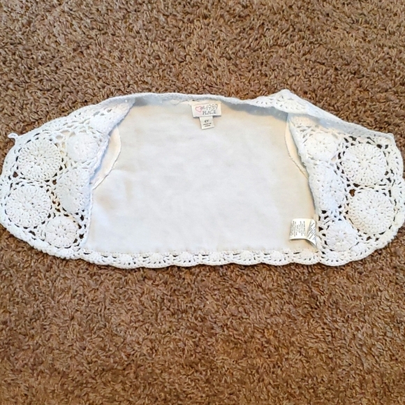 Crop cardi with lace applique front - Picture 2 of 6